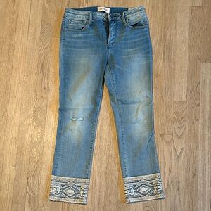 Driftwood Embroidered Ankle Jeans